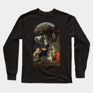 Virgin of the Rocks by Leonardo da Vinci Long Sleeve T-Shirt